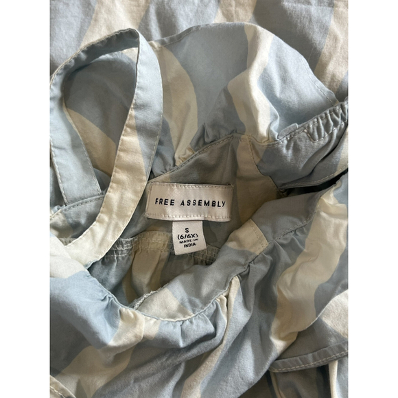 Girls Striped Dress Size S (6/6x) One Shoulder Ruffle Sleeveless Blue‎ White - Picture 4 of 4